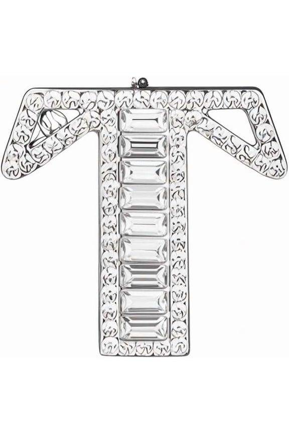 Letter brooches, initial rhinestone brooches, women's handicrafts, silver-plated metal A-Z 26 letter rhinestone crystal lapel pin brooches