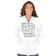 thumbnail image 1 of Letter to Noah's Ark Late Unicorns Womens Plus Size Graphic Zipper Hoodie Brisco Brands 2X, 1 of 5