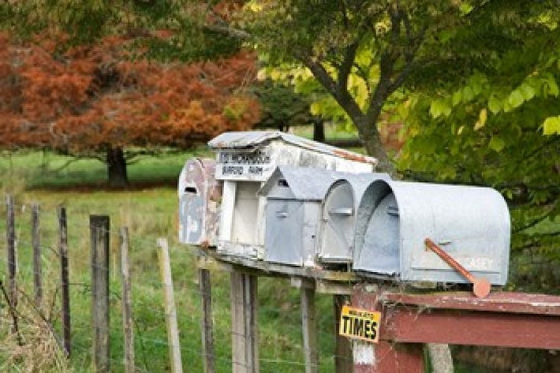 Letterboxes King Country North Island New Zealand Canvas Art - David Wall DanitaDelimont (34 x 23)