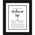 thumbnail image 1 of Lettered And Lined 12x14 Black Ornate Wood Framed with Double Matting Museum Art Print Titled - Sidecar, 1 of 4