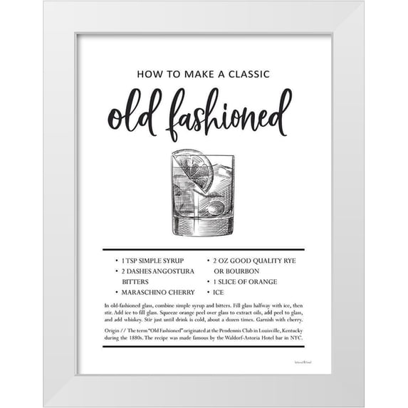 Lettered And Lined 15x18 White Modern Wood Framed Museum Art Print Titled - Old Fashioned