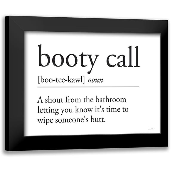 Lettered And Lined 18x15 Black Modern Framed Museum Art Print Titled - Booty Call