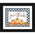 thumbnail image 1 of Lettered And Lined 18x15 Black Ornate Wood Framed with Double Matting Museum Art Print Titled - Give Thanks, 1 of 4
