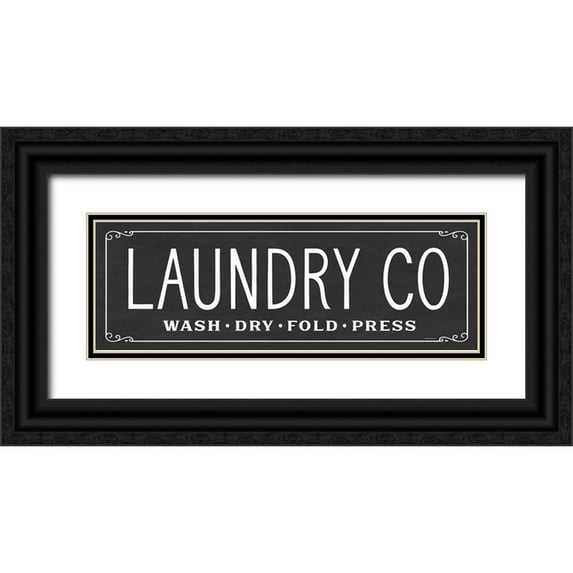 Lettered And Lined 18x9 Black Ornate Wood Framed with Double Matting Museum Art Print Titled - Laundry Co.