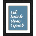 thumbnail image 1 of Lettered And Lined 19x24 Black Ornate Wood Framed with Double Matting Museum Art Print Titled - Eat Beach Sleep Repeat, 1 of 4