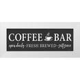 thumbnail image 1 of Lettered And Lined 24x11 White Modern Wood Framed Museum Art Print Titled - Self-Serve Coffee Bar, 1 of 4
