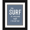 thumbnail image 1 of Lettered And Lined 25x32 Black Ornate Wood Framed with Double Matting Museum Art Print Titled - The Surf is Calling, 1 of 4