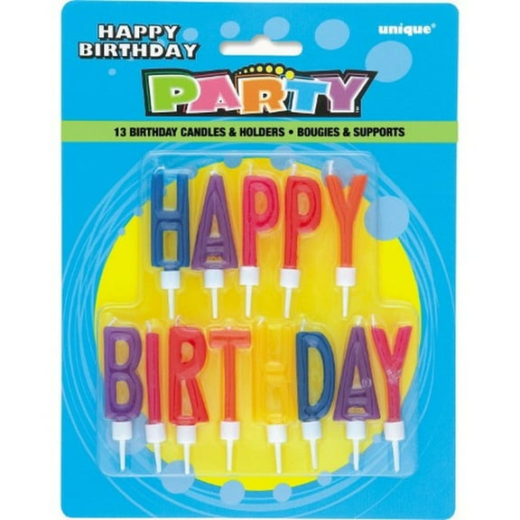 Lettered Birthday Candles and Holders (Pack of 6)