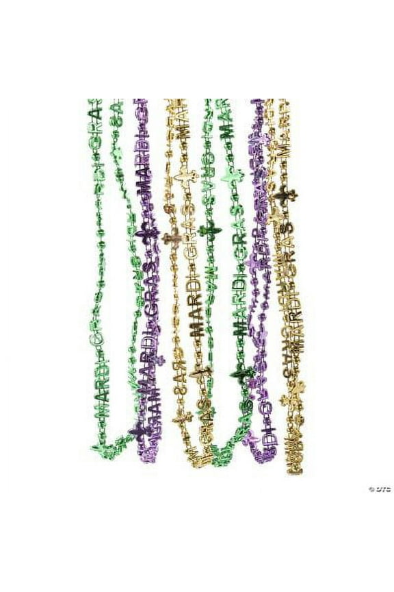 Lettered Mardi Gras Beaded Necklaces., Mardi Gras, Jewelry, 48 Pieces