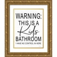 thumbnail image 1 of Lettered and Lined 12x14 Gold Ornate Wood Framed with Double Matting Museum Art Print Titled - Kids Bathroom, 1 of 4