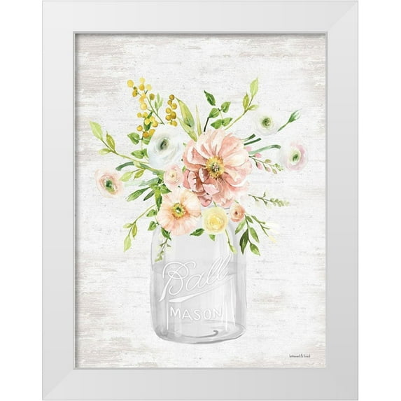 Lettered and Lined 12x14 White Modern Wood Framed Museum Art Print Titled - Floral Bouquet 1