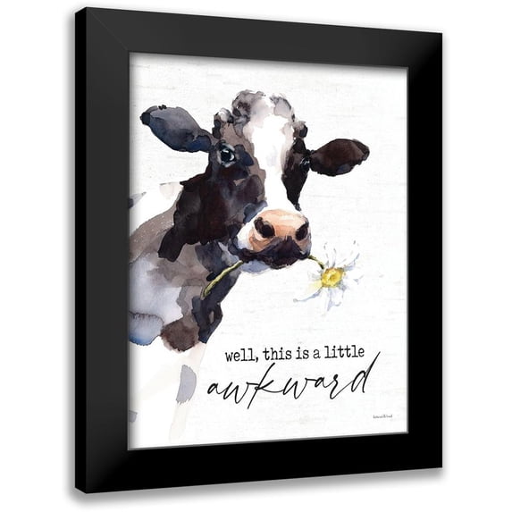 Lettered and Lined 15x18 Black Modern Framed Museum Art Print Titled - A Little Awkward Bath