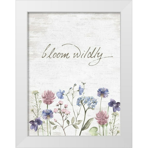Lettered and Lined 15x18 White Modern Wood Framed Museum Art Print Titled - Bloom Wildly