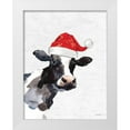 thumbnail image 1 of Lettered and Lined 15x18 White Modern Wood Framed Museum Art Print Titled - Christmas Cow, 1 of 4