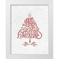 thumbnail image 1 of Lettered and Lined 15x18 White Modern Wood Framed Museum Art Print Titled - Merry Christmas Tree, 1 of 4