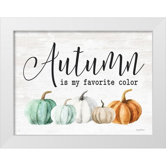 Lettered and Lined 18x15 White Modern Wood Framed Museum Art Print Titled - Autumn is My Favorite Color