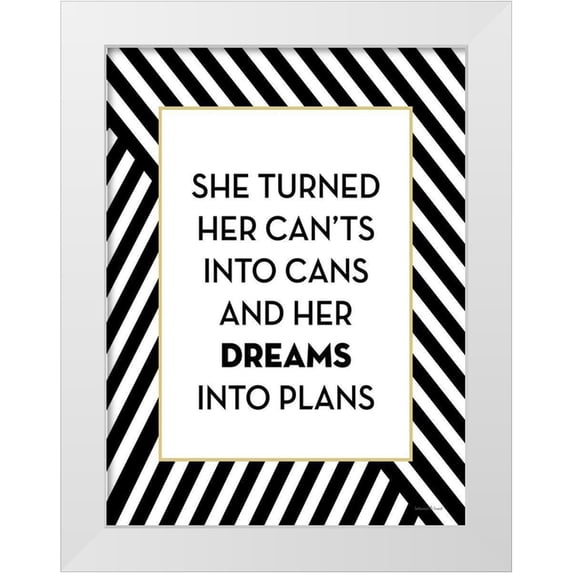 Lettered and Lined 19x24 White Modern Wood Framed Museum Art Print Titled - Dreams