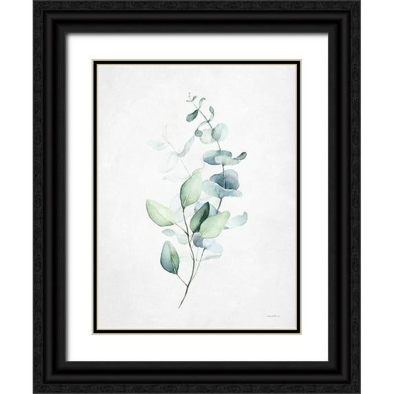 Lettered and Lined 25x32 Black Ornate Wood Framed with Double Matting Museum Art Print Titled - Leafy Retreat 4