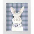 thumbnail image 1 of Lettered and Lined 25x32 White Modern Wood Framed Museum Art Print Titled - Plaid Bunny Floral, 1 of 4