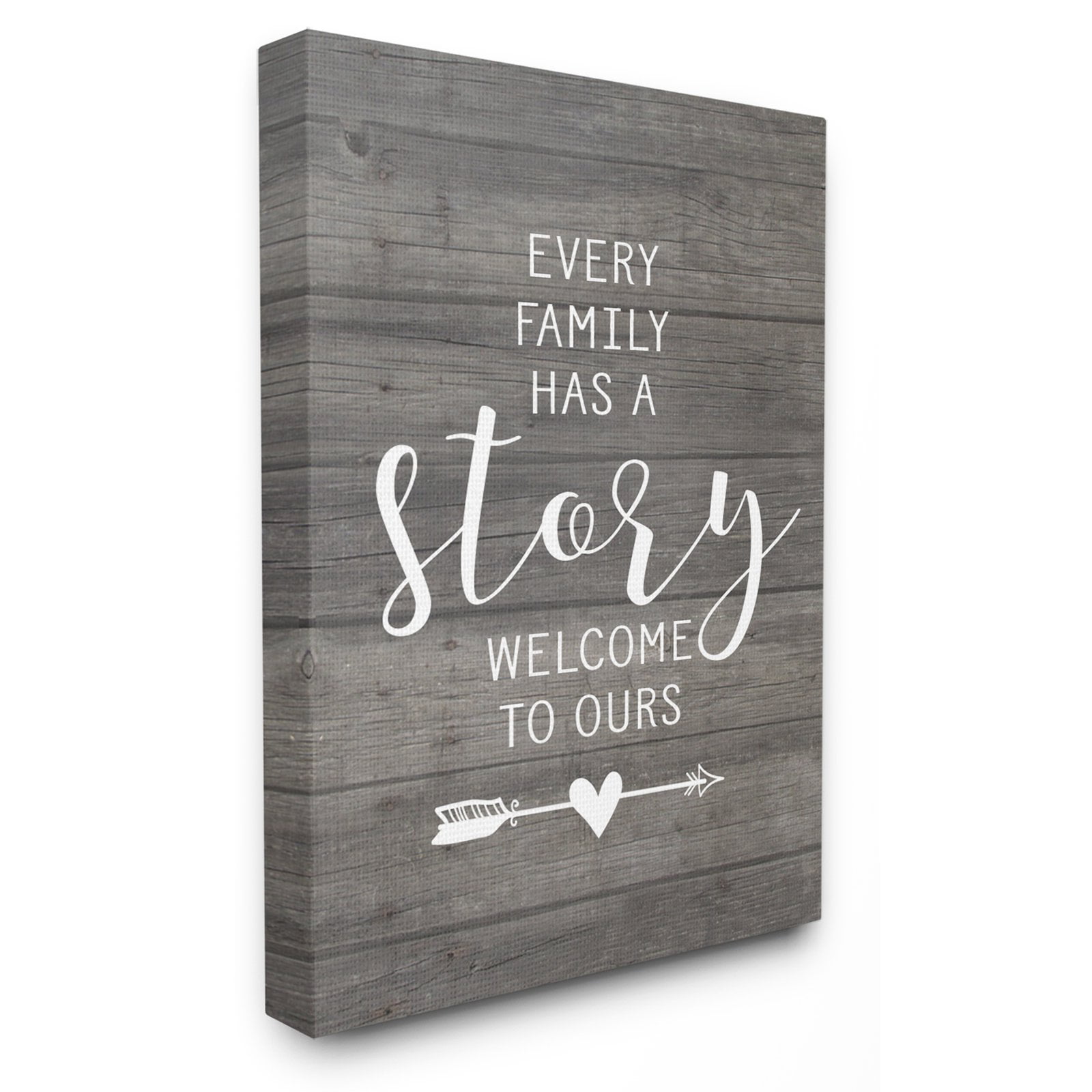 Gray and White Wood Family Story Wall Plaque