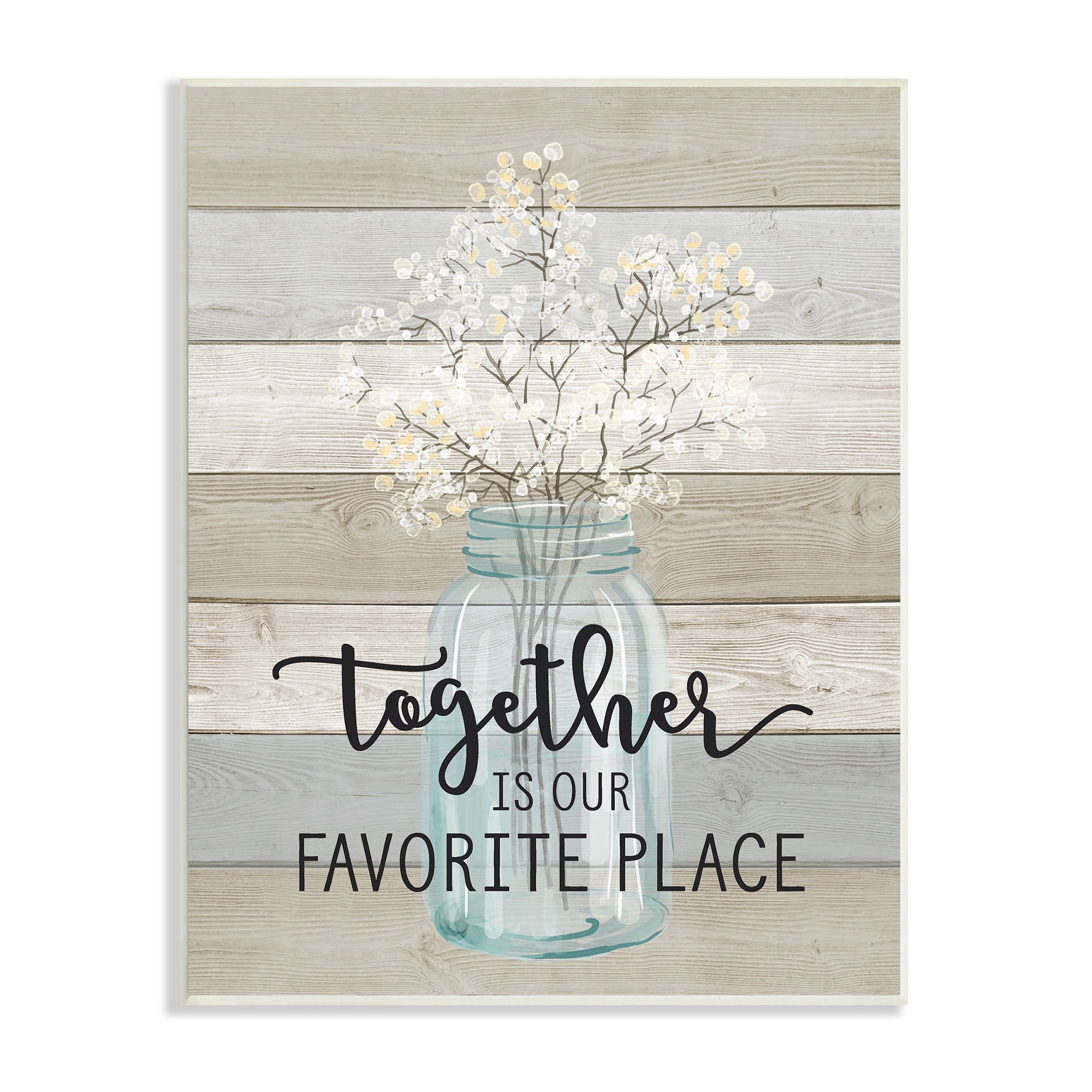Together Is Our Favorite Place Rustic Wood Wall Art