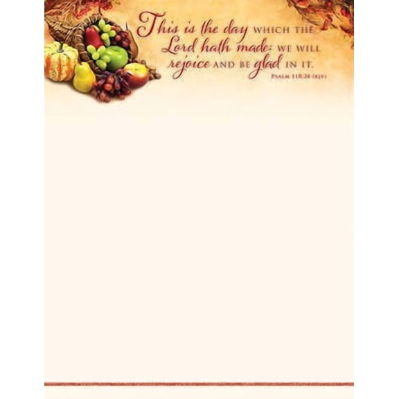 Letterhead-This Is The Day Which The Lord Has Made (Psalm 118:24 KJV) (Pack Of 100))