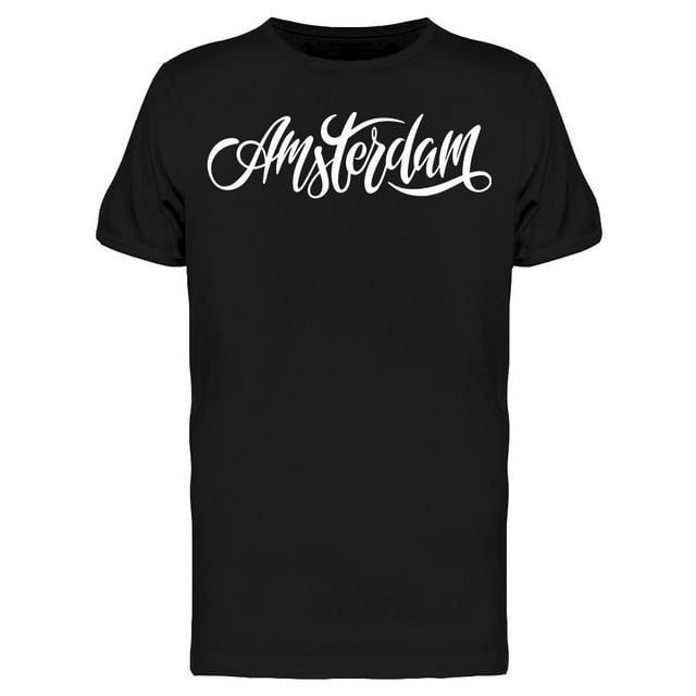 Lettering Amsterdam City Art T-Shirt Men -Image by Shutterstock, Male Medium