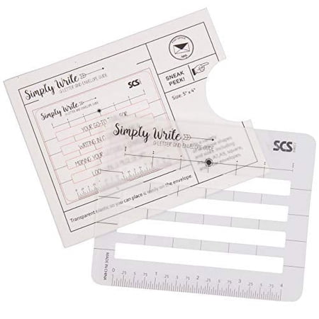 Lettering Envelope Addressing Stencil - Template Ruler Guide for Perfectly Straight Addressing- Fits All Envelopes (1 Pack) - Great for Sending Cards