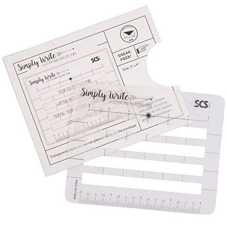 Lettering Envelope Addressing Stencil - Template Ruler Guide for Perfectly Straight Addressing- Fits All Envelopes (1 Pack) - Great for Sending Cards