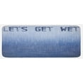 thumbnail image 1 of Lettering Kitchen Mat, Let's Get Wet Typography with Heavy Rain on Soft Ombre Design Print, Plush Decorative Kitchen Mat with Non Slip Backing, 47" X 19", Slate Blue and Ceil Blue, by Ambesonne, 1 of 1