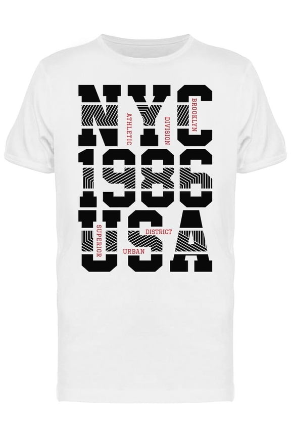 Lettering: Nyc 1986 U.S.A. T-Shirt Men -Image by Shutterstock, Male Large