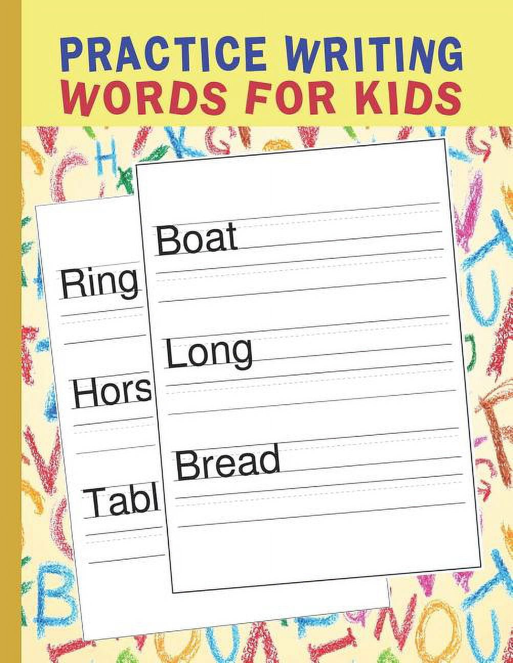 Lettering Practice Paper Practice Writing Words for Kids: Words Writing ...