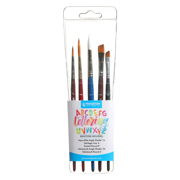 Princeton Velvetouch Long Handle Set, 4 Brushes - Professional Artist Brushes for Mixed Media, Acrylic, Oil