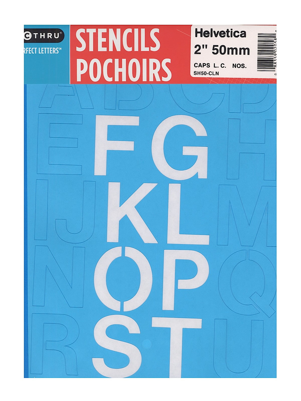 Lettering Stencil Guides capitals, lowercase, and numbers, Helvetica, 2 in. (pack of 4)