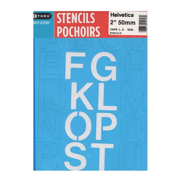 Lettering Stencil Guides capitals, lowercase, and numbers, Helvetica, 2 in. (pack of 4)