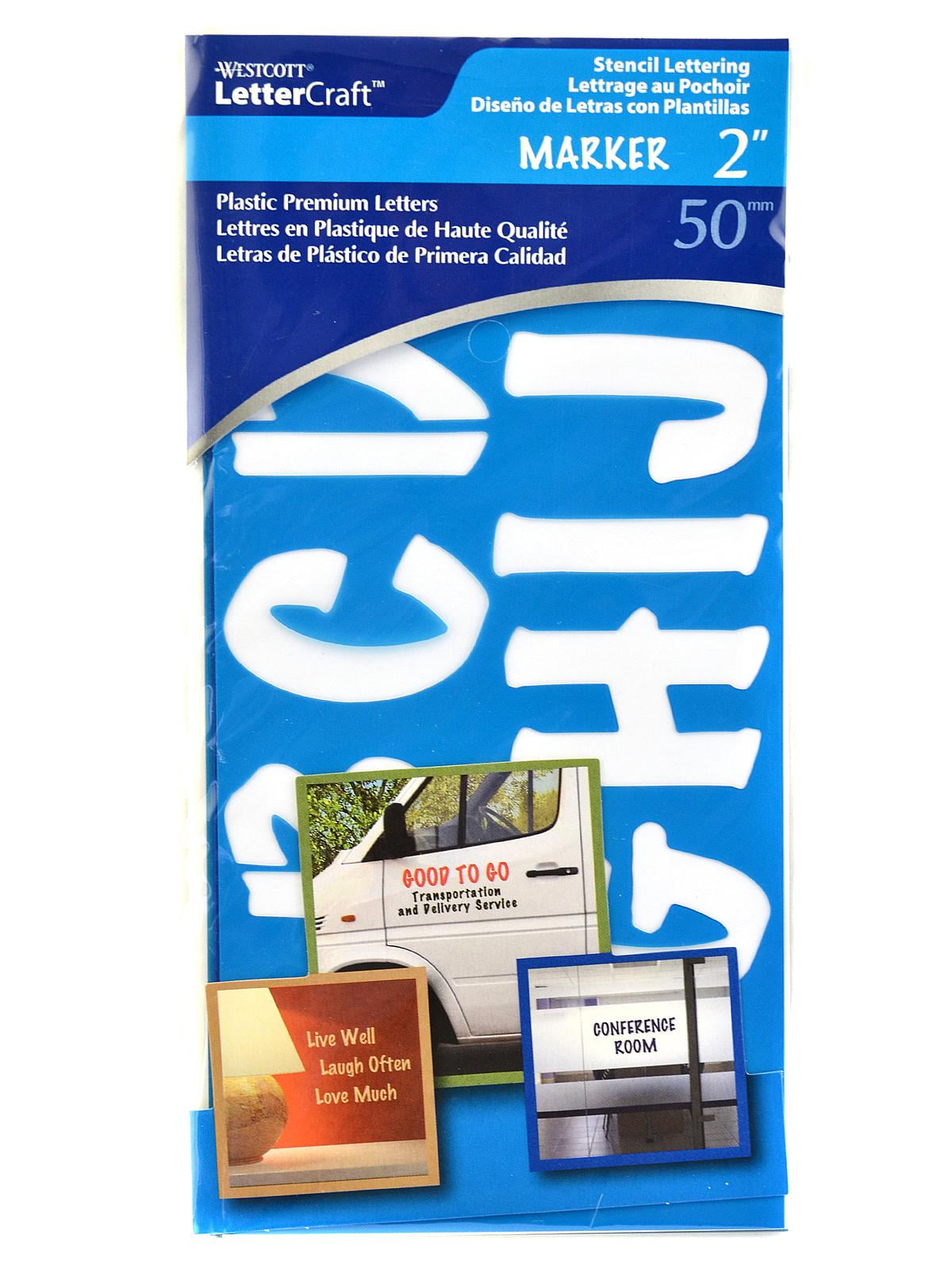 Lettering Stencil Guides capitals, lowercase, and numbers, marker felt, 2 in. (pack of 4)