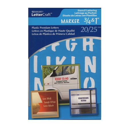 Lettering Stencil Guides capitals, lowercase, and numbers, marker felt, 3/4 in. & 1 in. (pack of 4)