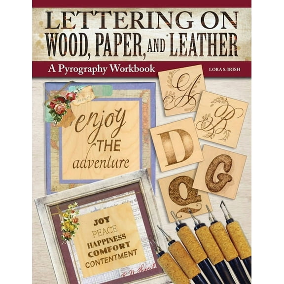 Lettering on Wood, Paper, and Leather: A Pyrography Workbook (Paperback)