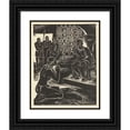 thumbnail image 1 of Letterio Calapai 12x14 Black Ornate Wood Framed Double Matted Museum Art Print Titled: How God Fix Jonah Pl15 (1946), 1 of 5