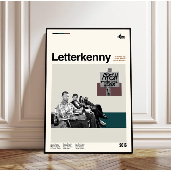 Letterkenny Poster, Tv Series Poster, Midcentury Modern Art, Minimalist Print, Retro Poster, Vintage Print, Wall Art, Gift Him, UNFRAMED