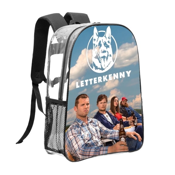 Letterkenny-theme Clear Backpack Heavy Duty Transparent Bag See Through Bookbag for Work, Sport, College, Travel12.2X16.9"(31X43cm)