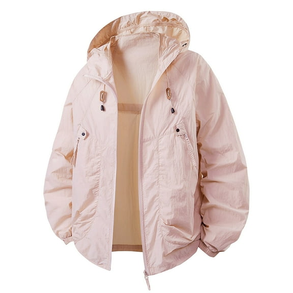 Letterman Jacket For Men 2025 Summer Protective Clothing For The Same Thin Hooded Wind Breaker Jackets Mens,Light Pink,M
