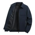 thumbnail image 1 of Letterman Jacket For Men Transition Lightweight Leisure Summer Zip Pockets Puffer&nbsp;Jacket&nbsp;Men,Navy,XL, 1 of 3