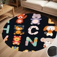 thumbnail image 1 of Letters And Animals Round Carpet Living Room Bedroom Home Decoration Coffee Table Mat Lounge Rug Chair Mats, 1 of 5