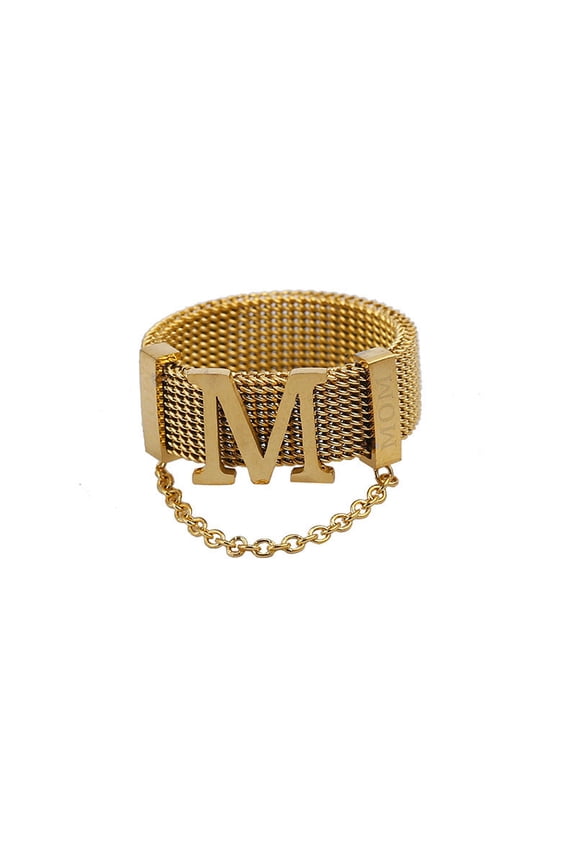 Letters M Initials Ring Titanium Steel Non Fading Geometric Design Versatile Fashion Jewelry For Everyday Wear