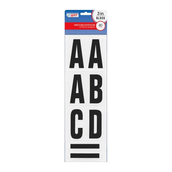 Letters, Numbers And Symbols, Adhesive, 3", Black, 64 Characters | Bundle of 5 Each