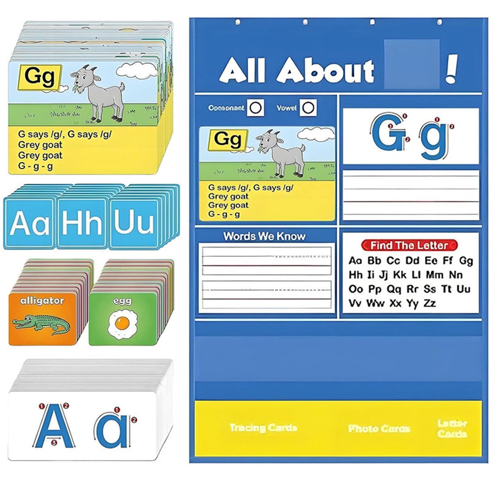 All About Letters Pocket Chart, Learning Charts for Toddlers 1-3 ...