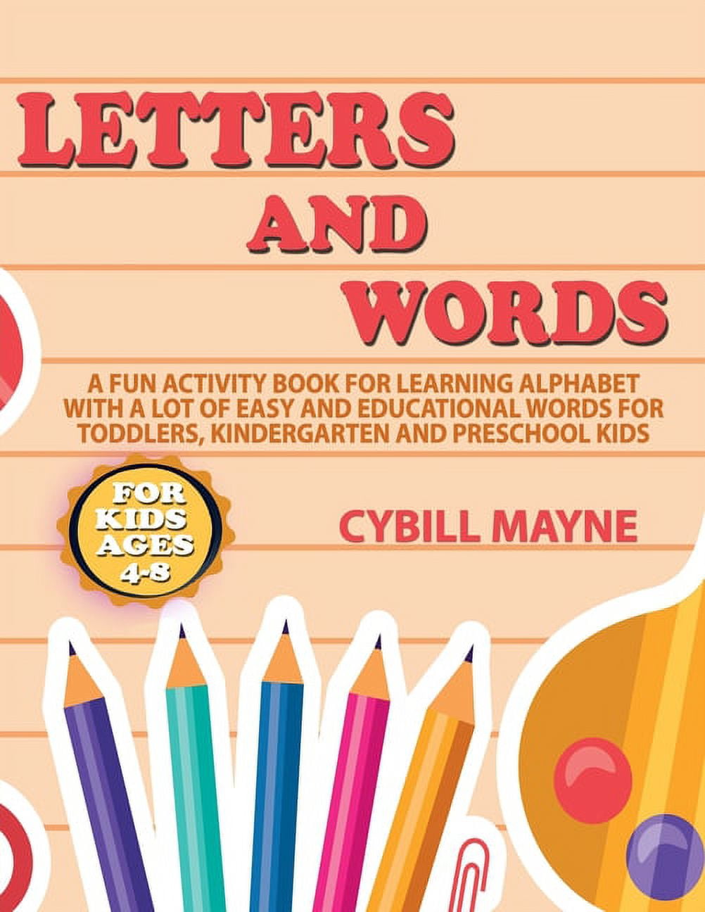 Letters and Words Coloring Book for Kids Ages 4-8: A Fun Activity Book ...