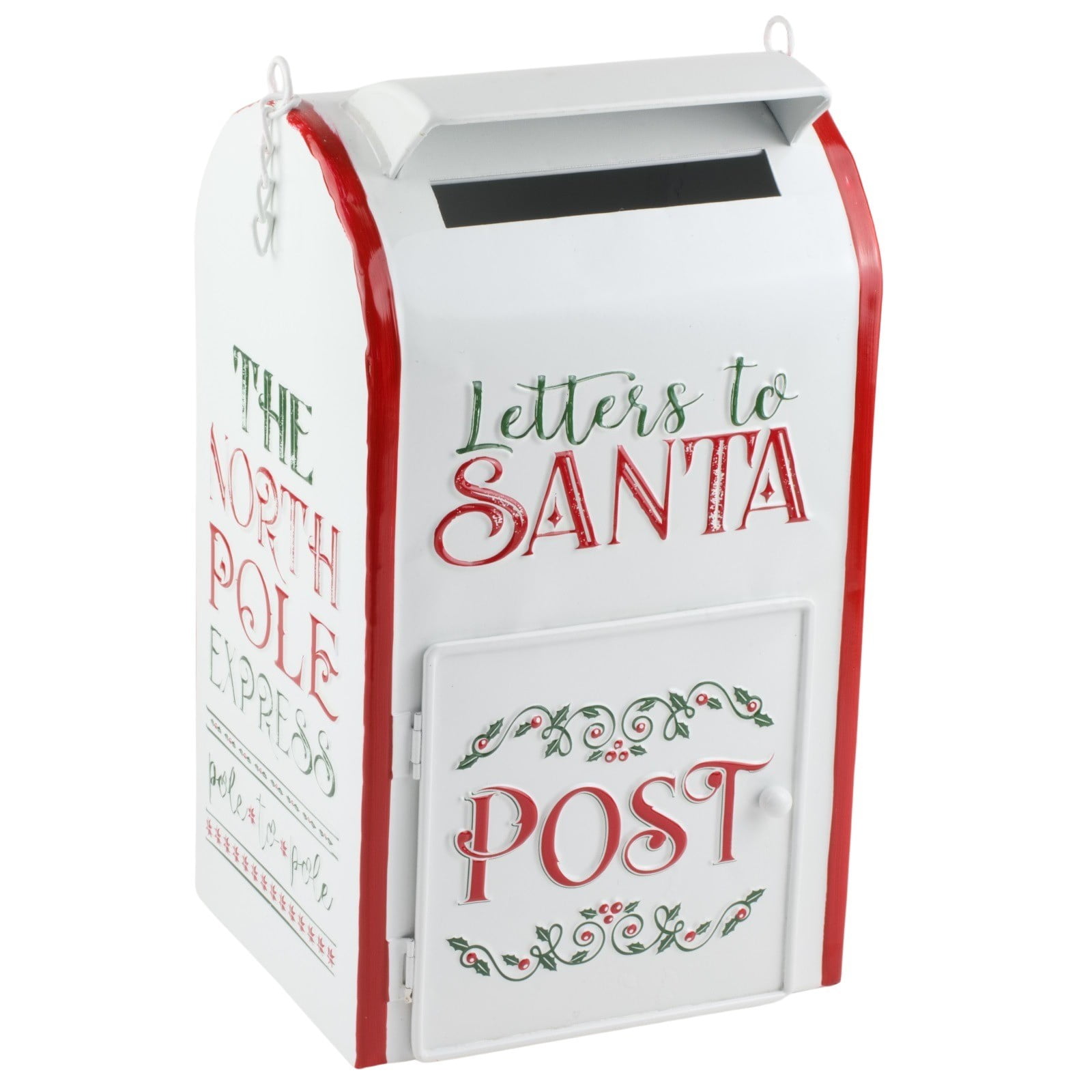 White and Red Ceramic Letters to Santa Mailbox Replacement Sign