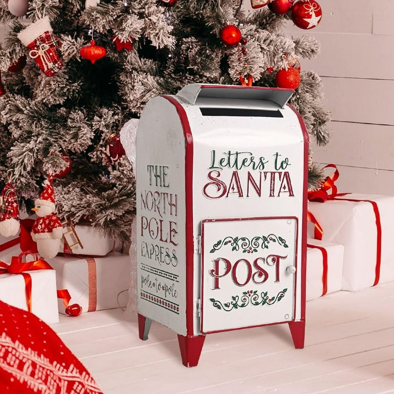 Letters to Santa Mailbox Christmas Mailboxes North Pole Post Box Vintage Mailbox Decor For Christmas Decoration Walmart